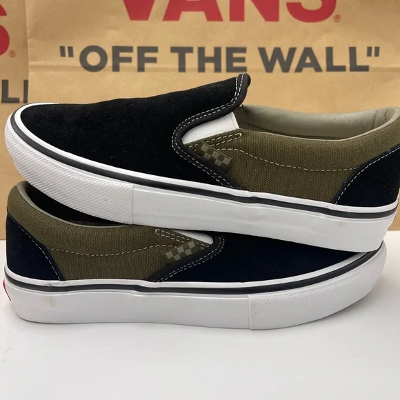 Vans Men’s Skate Slip-OnBlack Olive Sneakers VN0A5FCAB1V